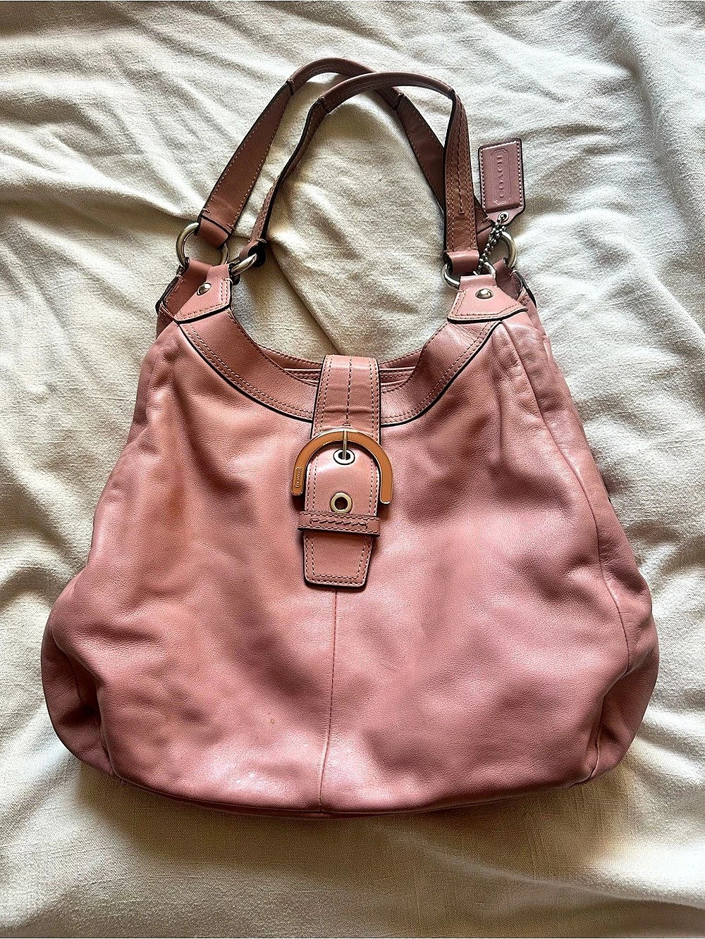 Coach Ergo Shoulder Bag Leather Hobo Bag in Pink